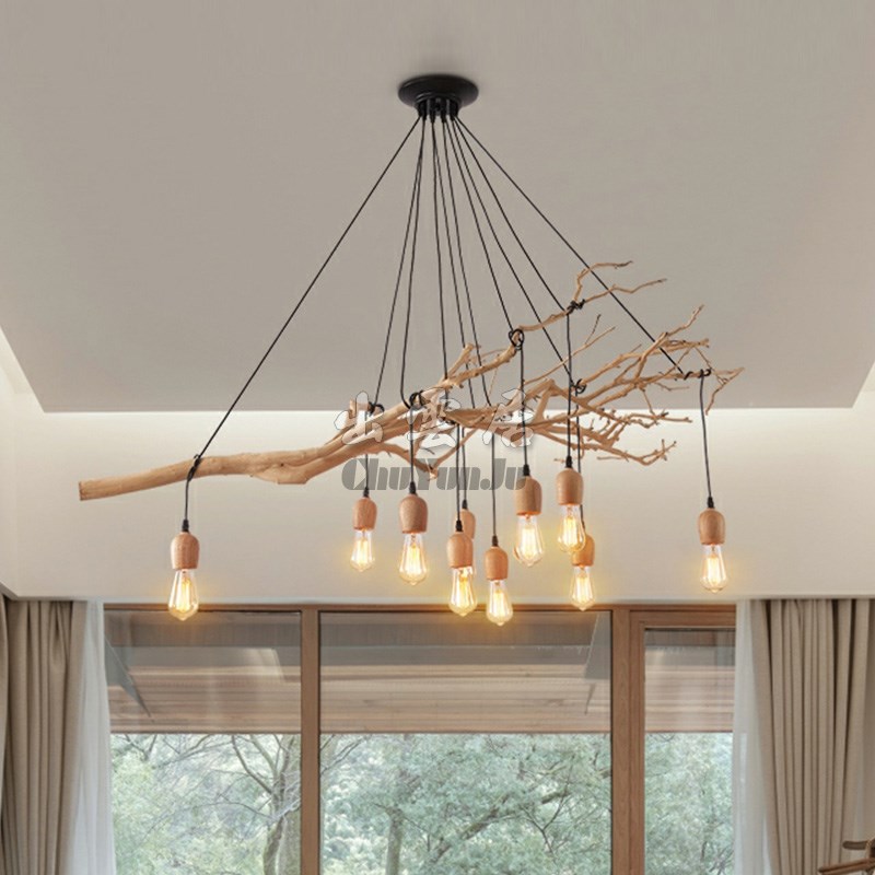 1VPR原木干枝分枝干树枝装饰树干枯枝室内天花板挂灯X插花挂件舞