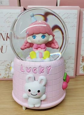 大号水晶球,自动喷雪,内景y旋转灯光音乐发光家居装饰品摆件设