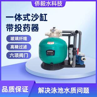 现货便携一体化砂缸带投药器泳池砂缸过滤循环净化水过滤处理设备
