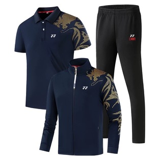 YY羽毛球服男女运动套装短袖比赛训练长袖外套长裤定制队服团购