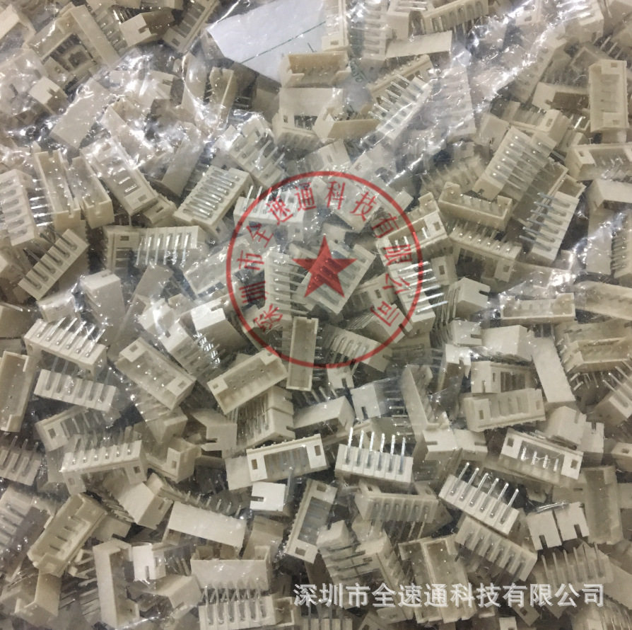 接插件针座PH2.0-6AW6P2.0MM间距6PIN弯针米色耐温