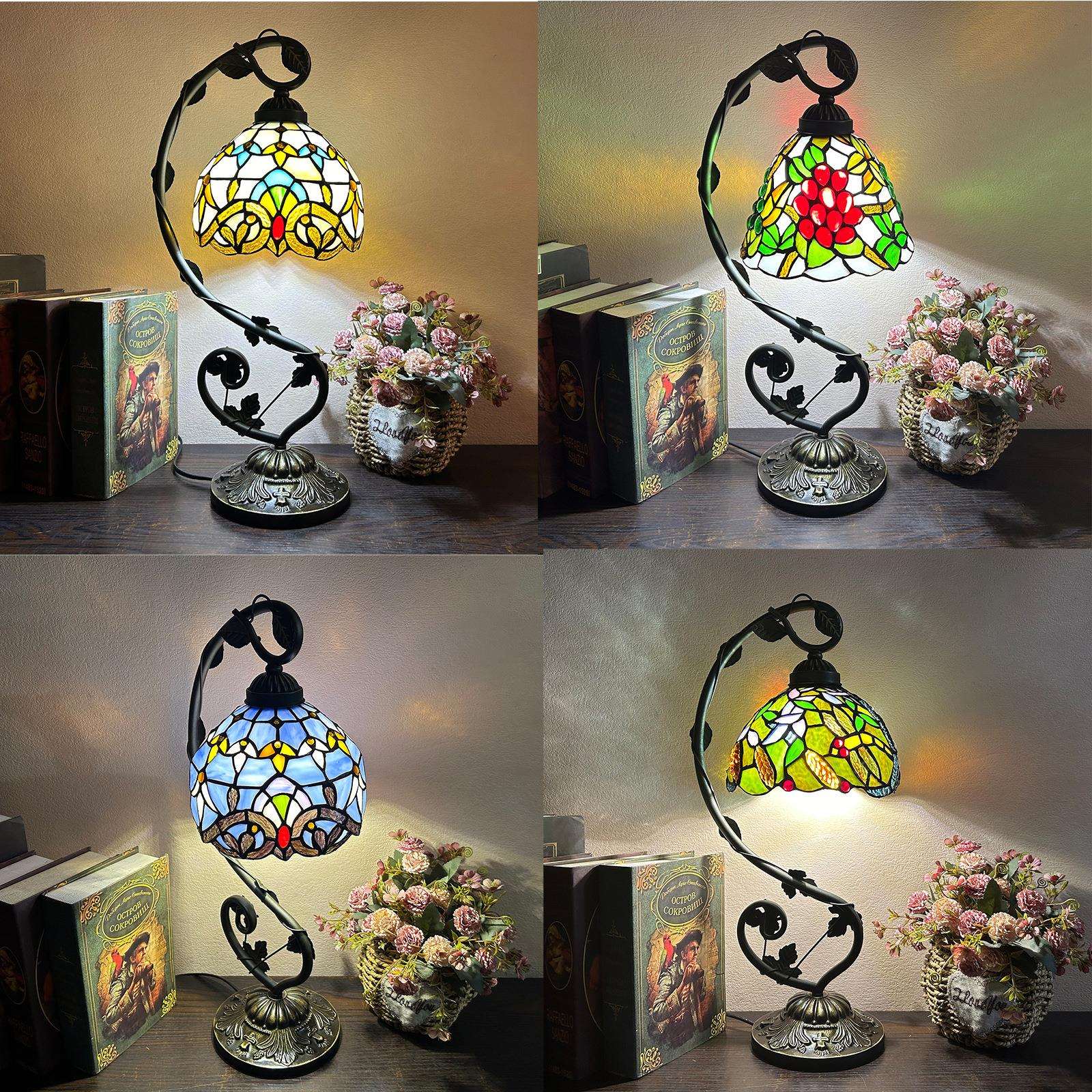 新房样板房装饰招待所精美手工制作蒂凡尼灯饰多颜色温馨装饰台灯