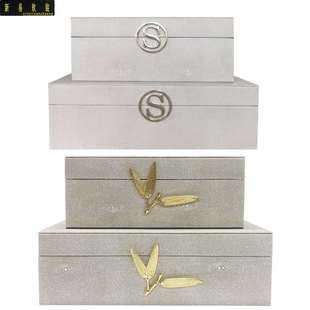 轻奢简约样板房装饰摆件首饰盒珠宝盒子售楼处样板间展示柜工艺品