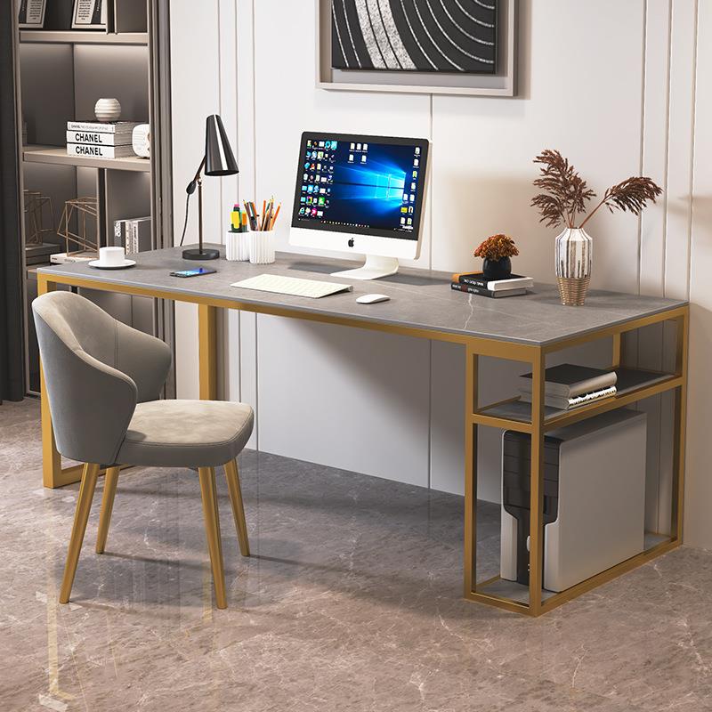 岩板长条桌子靠墙窄书桌极简家用阳台卧室床边桌工作台办公电脑桌