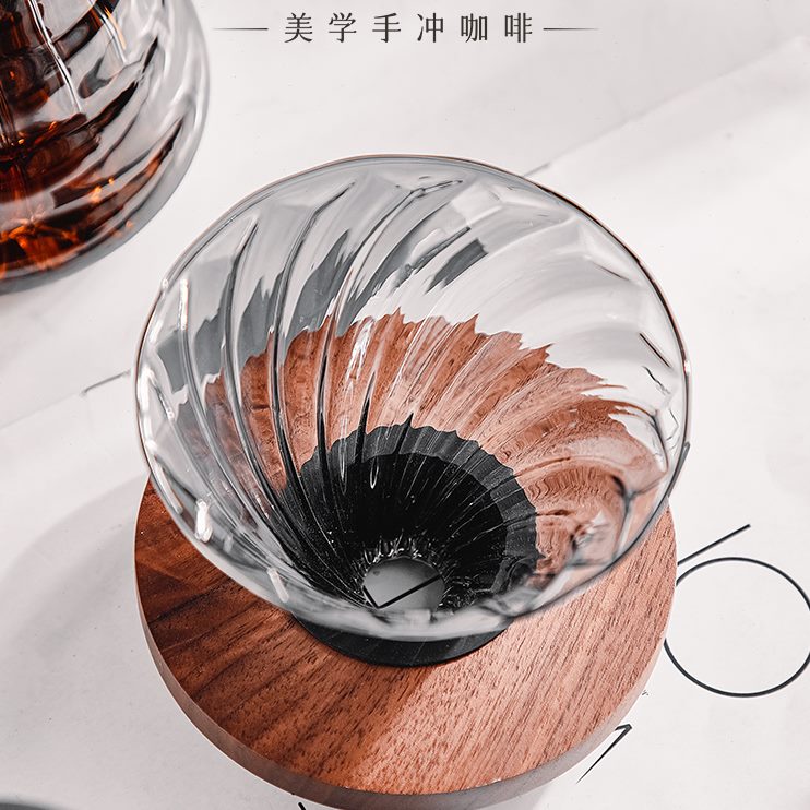 V6in滤冲分0杯手冲咖啡壶B杯玻璃o高过滤o壶咖啡过滤器杯c享硼硅