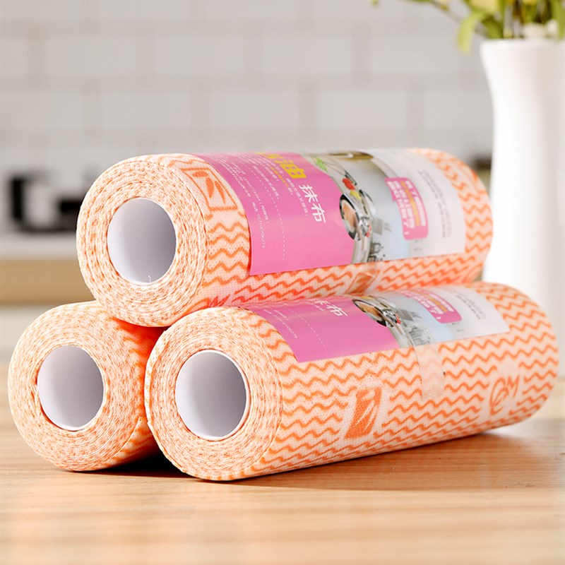 懒人抹布不沾油厨房洗碗布可水洗无纺布干湿两用家务清洁巾10卷装