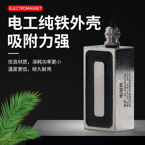 电磁铁吸盘式长方形1o2V强磁电吸盘紫铜线圈工业24V小型电磁铁定