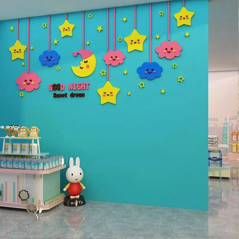 母婴儿奶粉店收银台室内装饰挂画布置产后背景文化墙贴纸月子中心