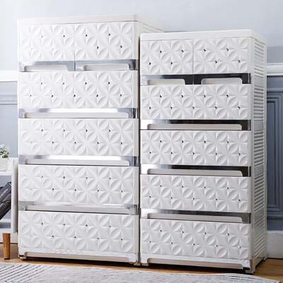 50/60cm宽加厚抽屉式收纳柜子塑料胶储物柜欧式衣柜整理柜五斗柜