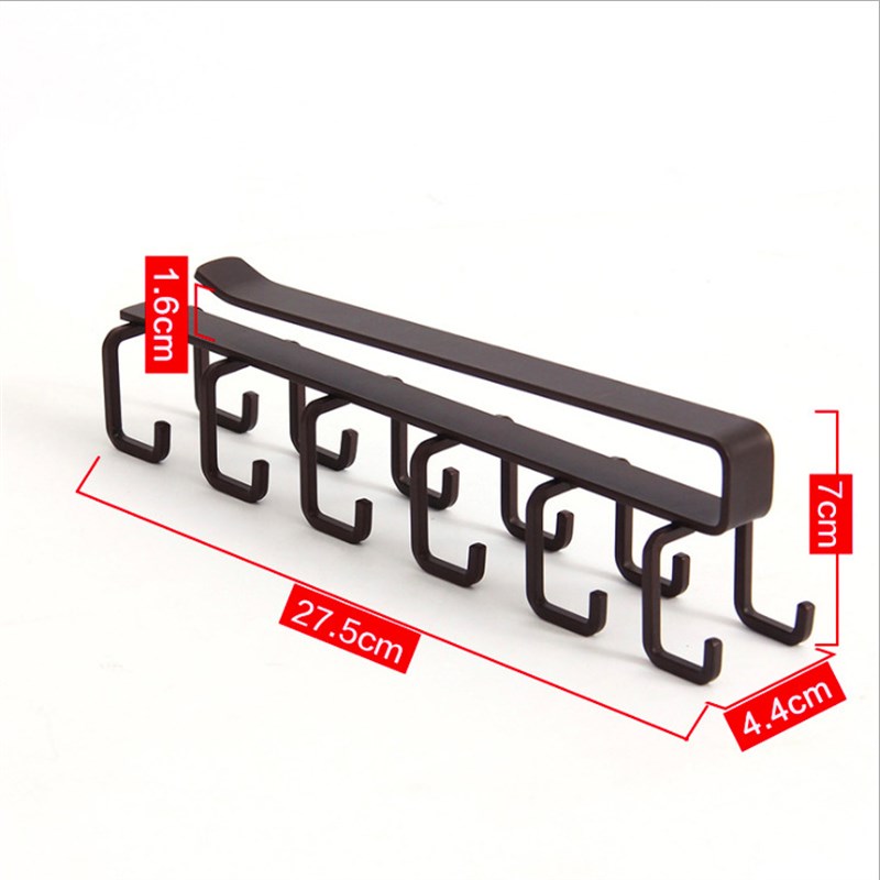 多功能铁艺悬挂式置物架橱柜收纳挂架衣柜整理架免钉双排挂钩