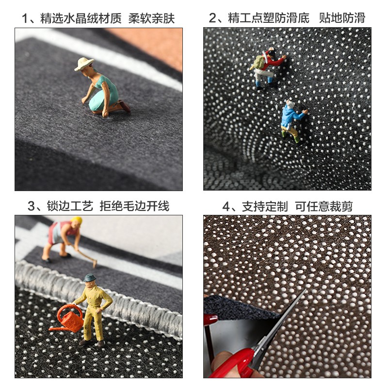 现代中式厨房地垫入户门垫浴室防滑垫卫生间吸水家用门口进门垫