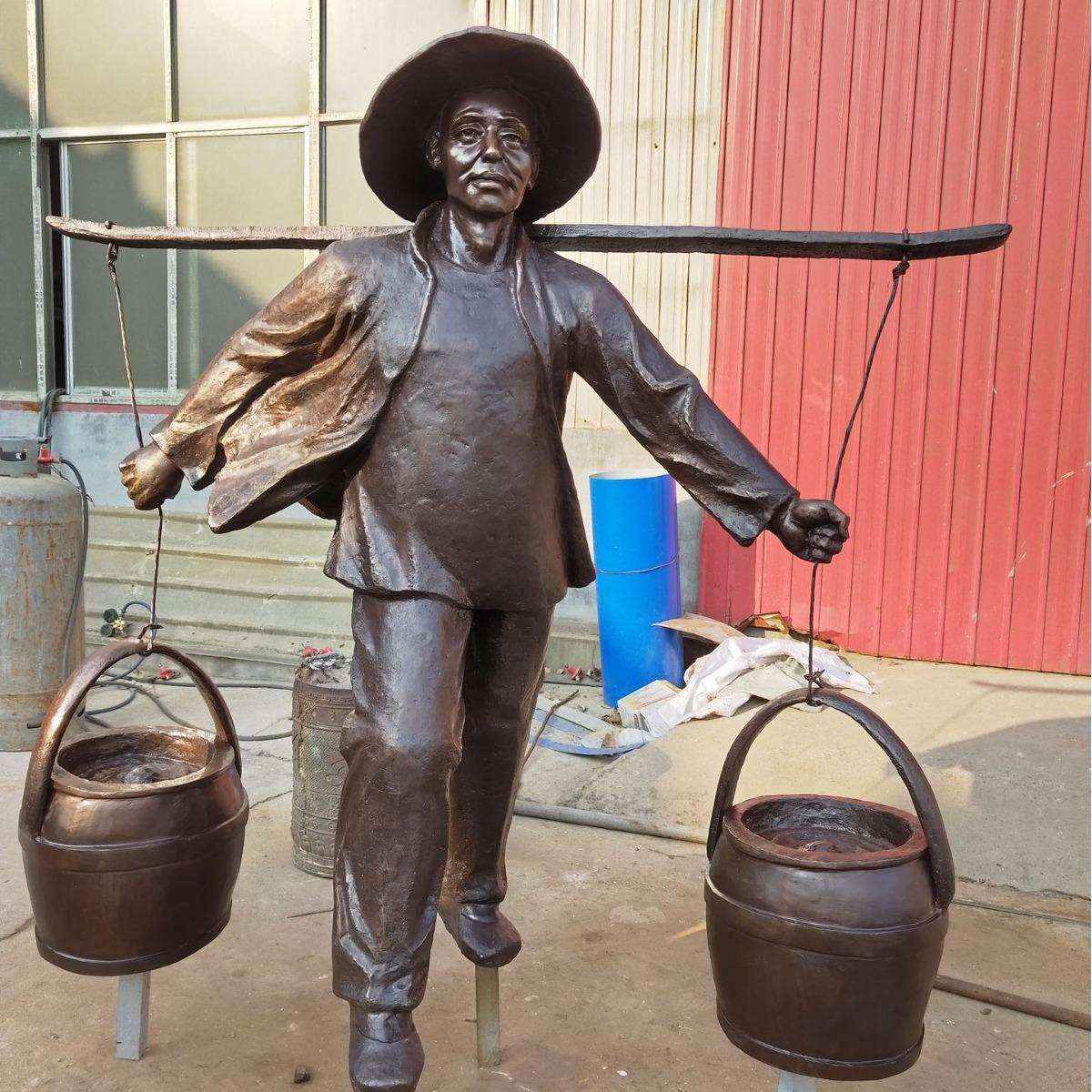 城市大型雕塑现代人物铸铜 城市步行街铜像 民俗真人公园艺术品