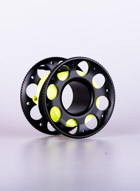 潜水象拔用铝合金线轮 小号配15m橘色/莹黄色扁线及不锈钢双头钩