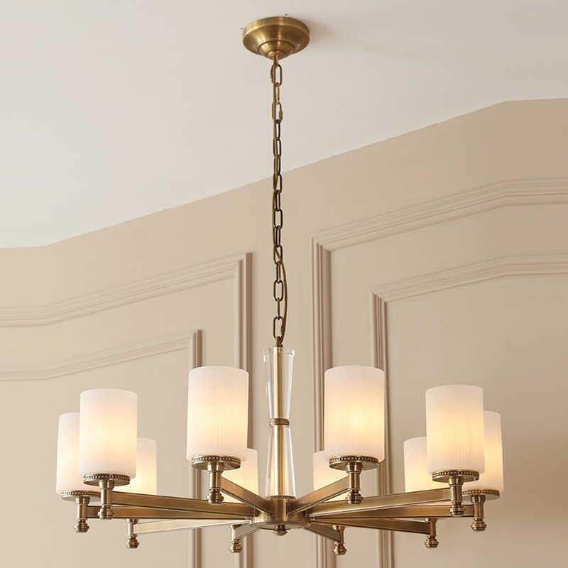 全铜美式轻奢客厅灯吊灯现代简约别墅餐厅卧室书房吊灯高端