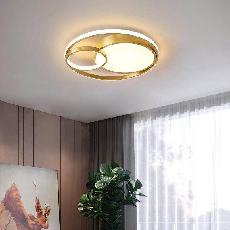 全铜北欧客厅简约吸顶灯创意轻奢卧室书房灯家用时尚餐厅样板间灯