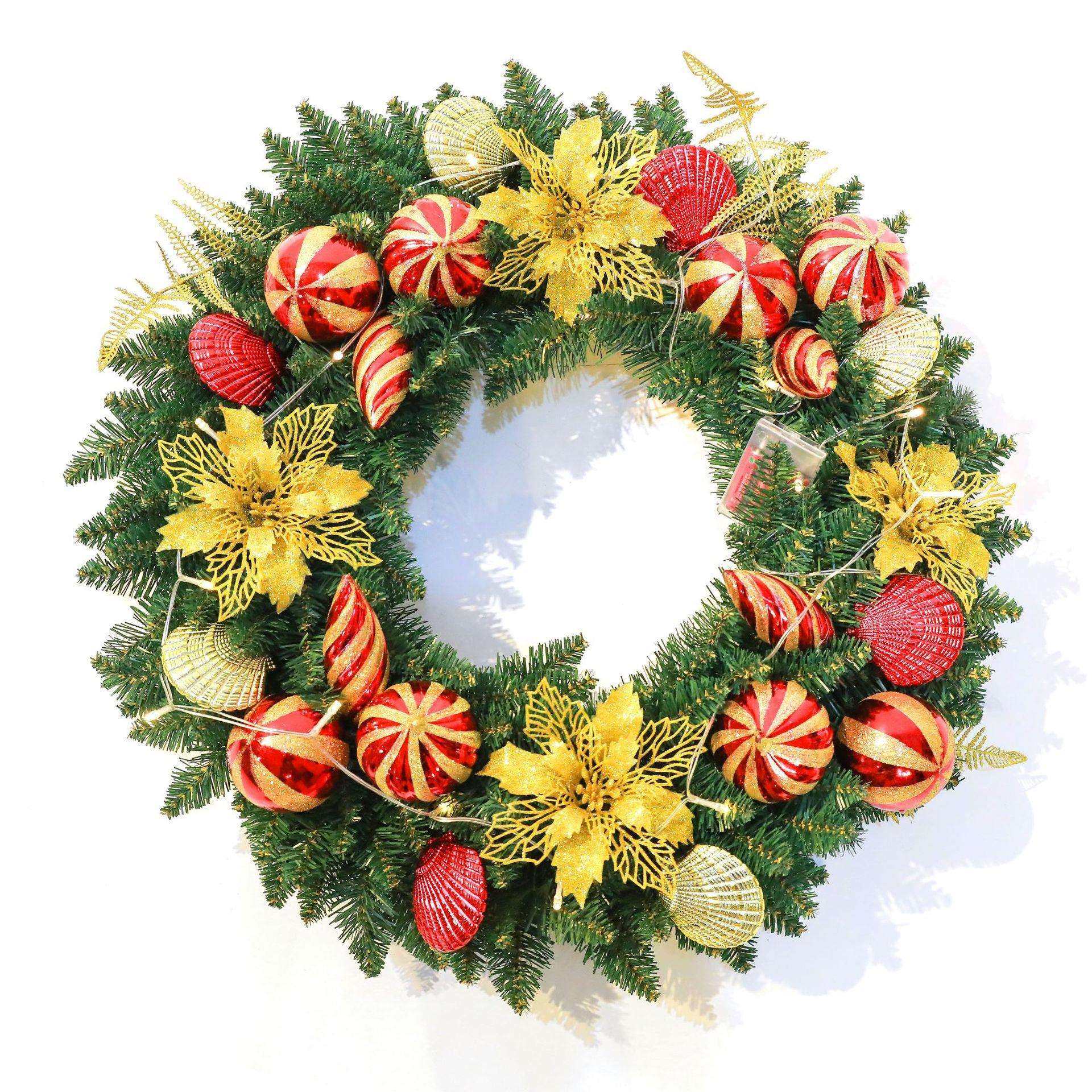 圣诞节装饰品 40cm/60cm/80cm加密花环藤条门挂 酒店商场景布置,电子元器件市场,其它元器件,淘宝优惠券,粉丝福利购,淘宝优惠卷