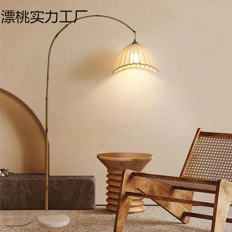 中式落地灯客厅中国风复古禅意茶室书房布艺装饰卧室床头灯台灯