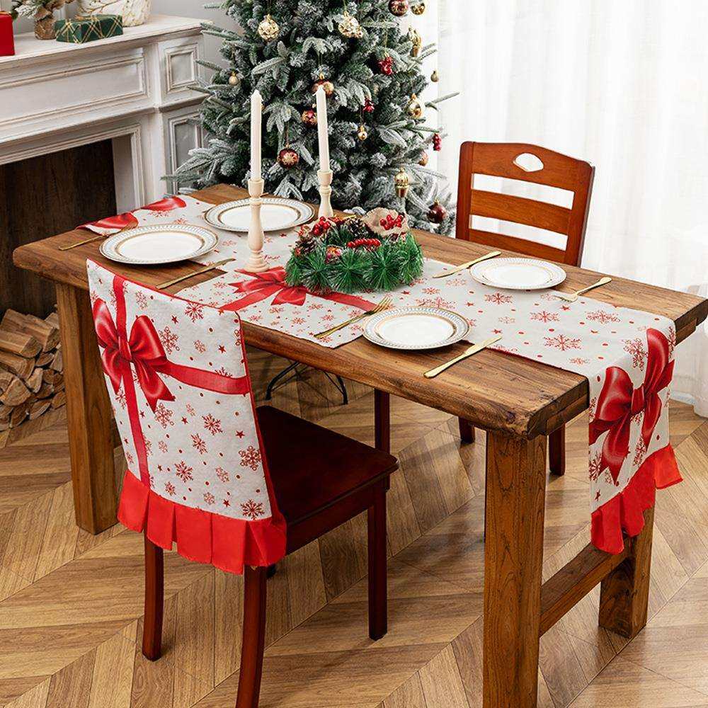 跨境新款圣诞桌旗餐垫蝴蝶结雪花节日装饰套装布置派对工艺品,电子元器件市场,其它元器件,淘宝优惠券,粉丝福利购,淘宝优惠卷