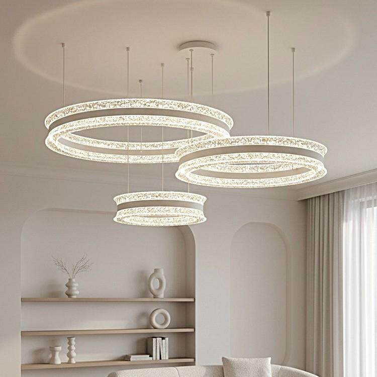 客厅灯全光谱护眼灯光现代简约轻奢北欧轻奢圆环书房吊灯餐厅灯具