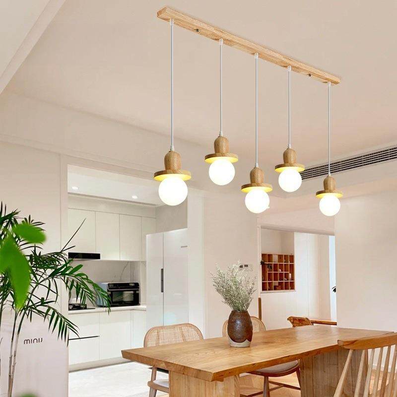 后现代轻奢吊灯 日式原木床头玄关吊灯北欧简约网红吧台餐桌灯具
