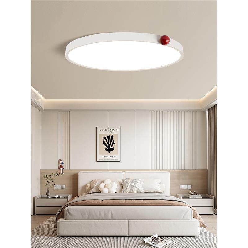 卧室灯现代简约护眼小奶豆白色出租房公寓房间灯奶油风超薄吸顶灯