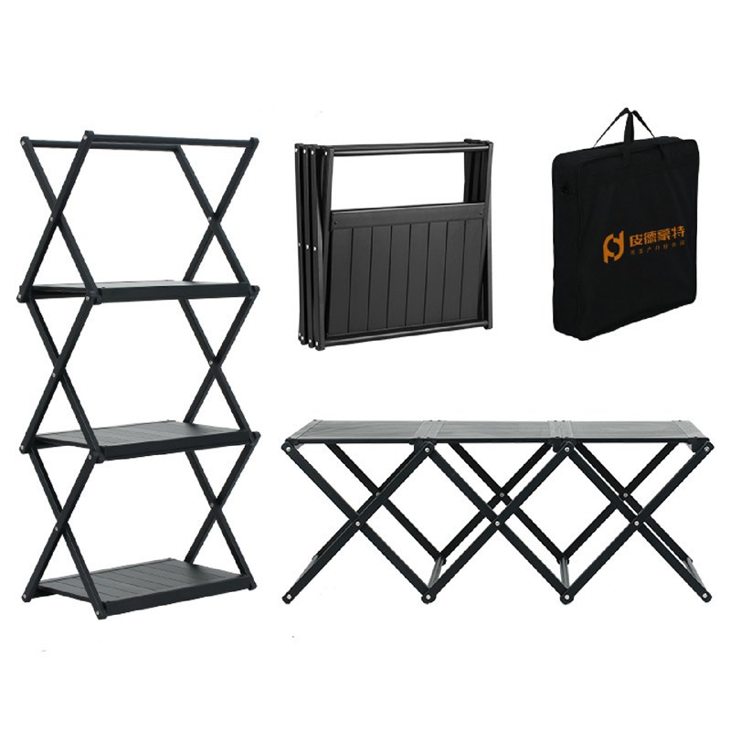 免安装折叠置物i架户外铝合金超轻便携野营野餐可移动多功能置物