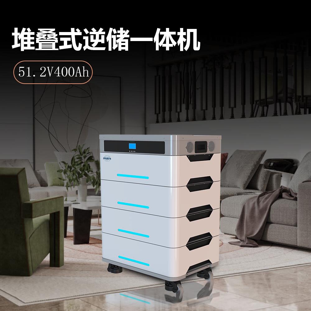 太阳能发电机组家用逆控一体机51.2V锂电池5KW储能光伏发电系统