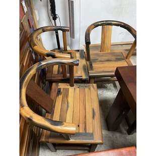 老船木茶桌椅组合船木圈椅沉船木椅子厂家全实木家具新中式椅