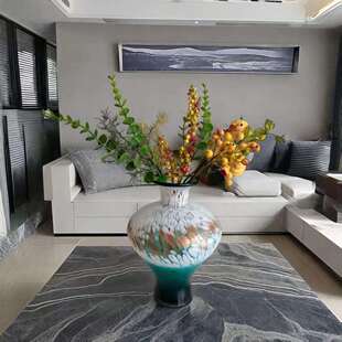 新中式手工琉璃复古大肚子花瓶家居客厅电视柜软装酒店装饰品摆件