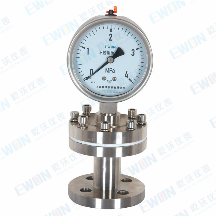 不锈钢隔膜压力表法兰式YTF-100H/MF/F4上海仪表厂家4MPA抗压高压