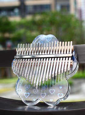 水晶卡林巴拇指琴炫彩爱心网红手指钢琴L透明五指琴女生儿童乐器