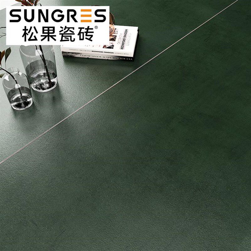 现代简约绿色微水泥大规格客厅大理石瓷砖地砖背景墙砖600 1200