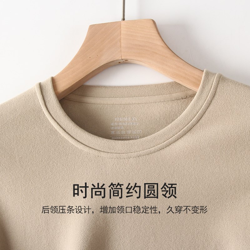 270g双面磨毛棉保暖套装男士秋冬加厚A类棉薄绒秋衣秋裤打底内衣