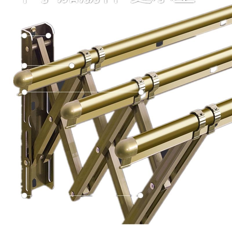 十字窗外伸缩晾衣架阳台外晾衣架户外推拉晾衣杆室外折叠晒被架