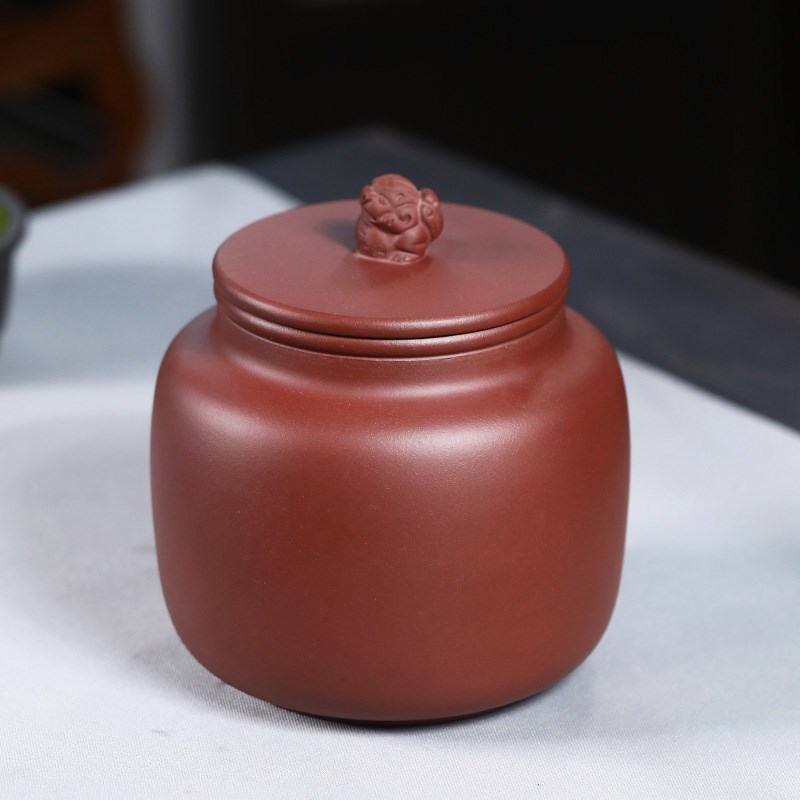 宜兴紫砂茶叶罐小号普洱散茶罐1斤装存储茶密封罐手工中式醒茶罐