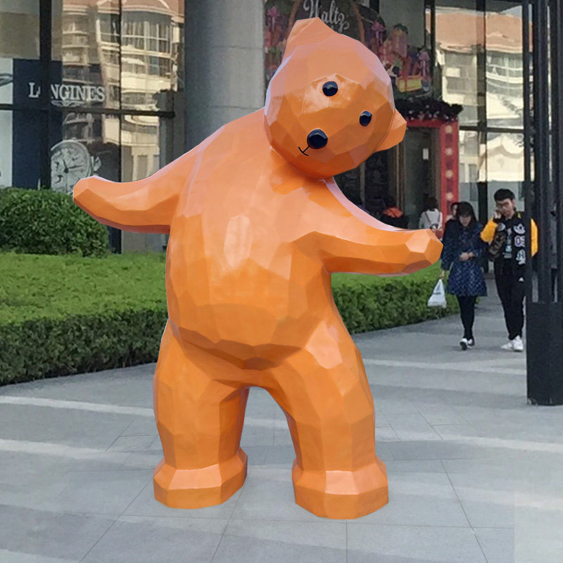 大型网红几何块面卡通熊模型雕塑摆件户外商场美陈楼盘景区装饰品