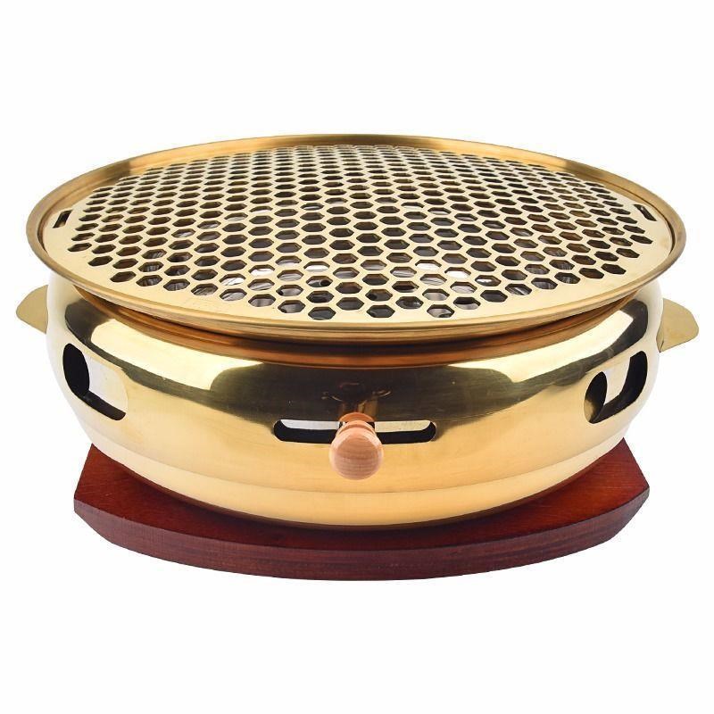 韩式碳烤炉e日式烧烤炉炭火烤肉炉家用烤盘商用圆形烤肉机煎肉锅