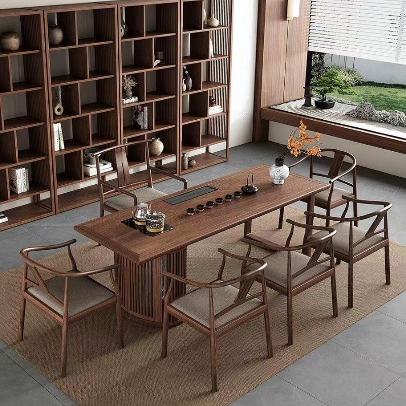 苏家新中式茶桌椅组合榫卯结x构办公室家用阳台简约一体禅意泡茶