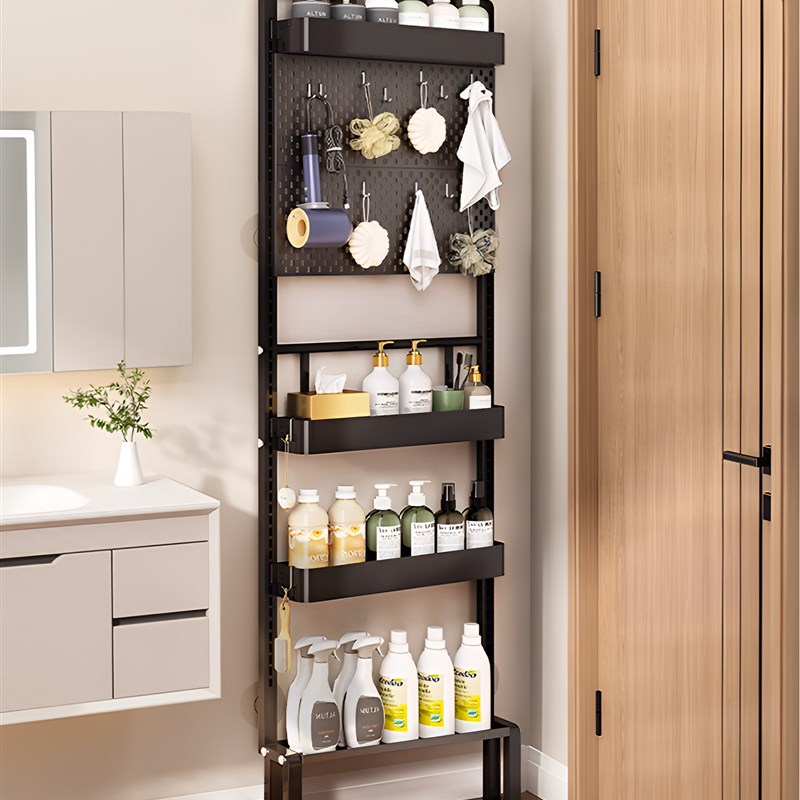 浴室门后置物架落地多层卫生间厨房卧室靠L墙多功能夹缝窄柜收纳