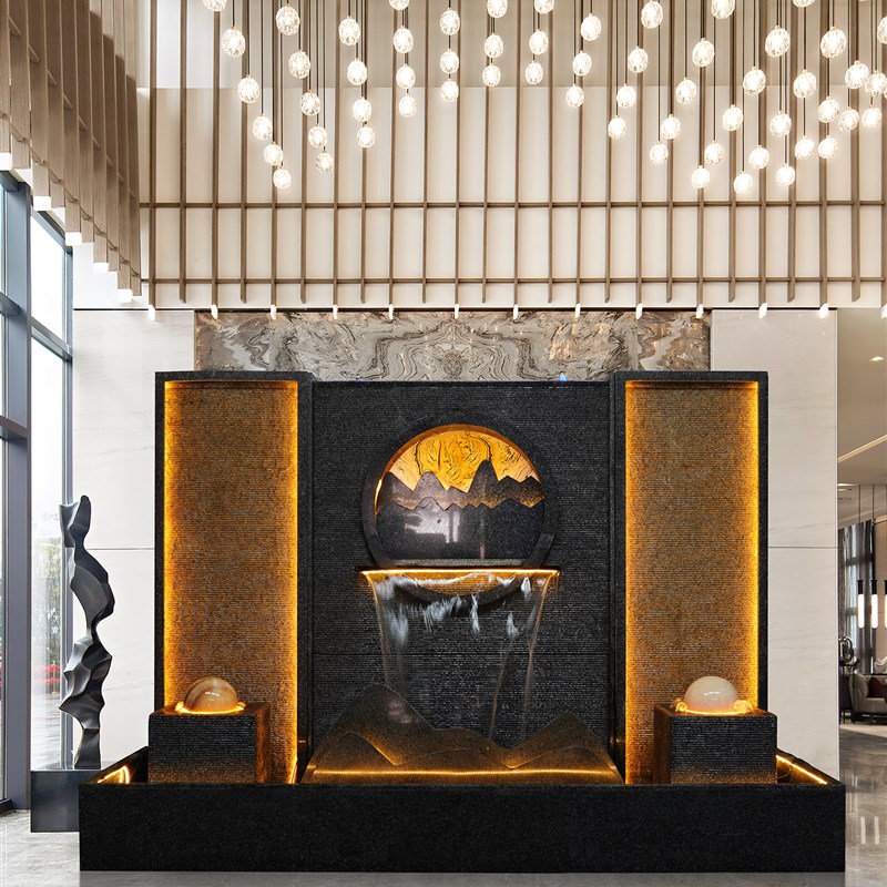 水幕墙流水喷泉景观户外房屋花园庭院H鱼塘背景墙假山屏风公司摆