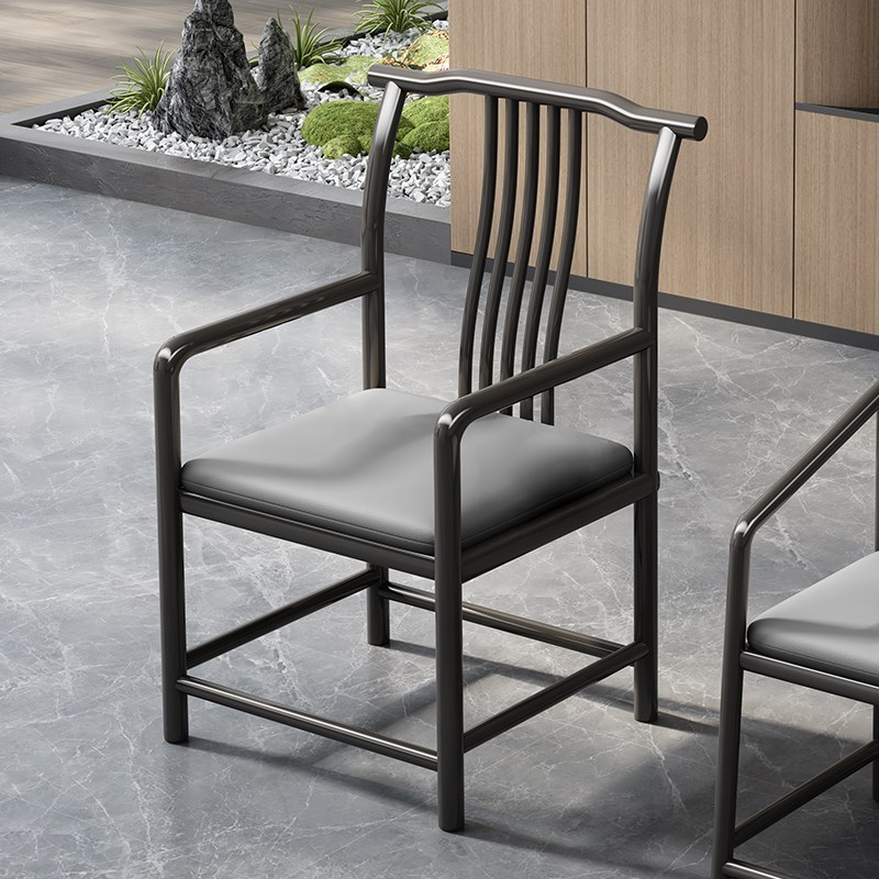 茶椅主人椅靠背茶桌椅子泡茶官帽椅梳背椅扶手椅新中式太师椅