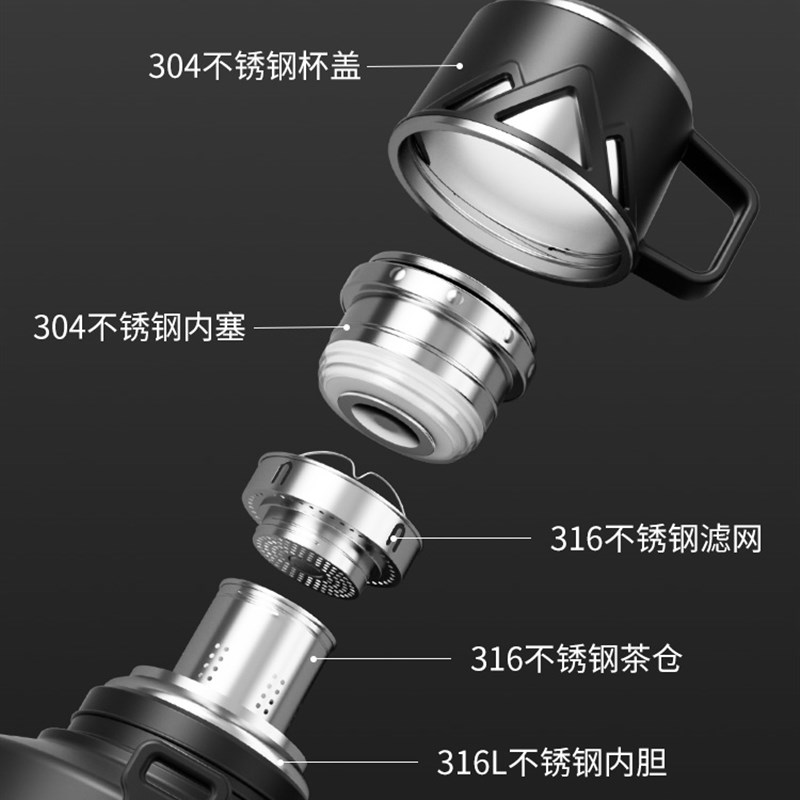 大保温杯男款大号大容量316不锈钢吨吨桶水杯子茶水分离户外车载