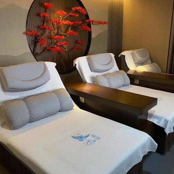 足浴沙发巾四件套两件套足疗椅按摩店足疗床单沙发套毛巾防滑印字