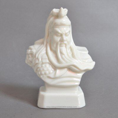 关公像摆件关公半身瓷像陶瓷工艺品摆件关公头像汽车饰品摆件