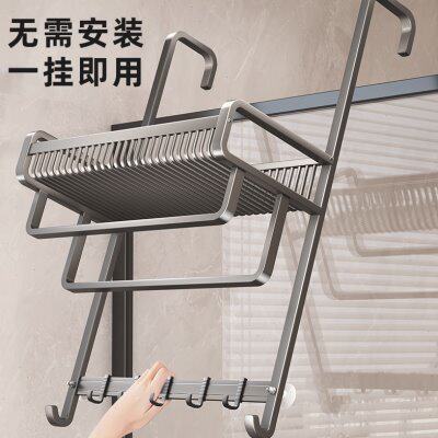 毛巾杆浴巾架浴室毛巾架免打孔卫生间置物架挂架厕所玻璃门淋浴房