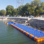 筒浮漂水头平台摩托车浮浮桥栈道台码 浮上