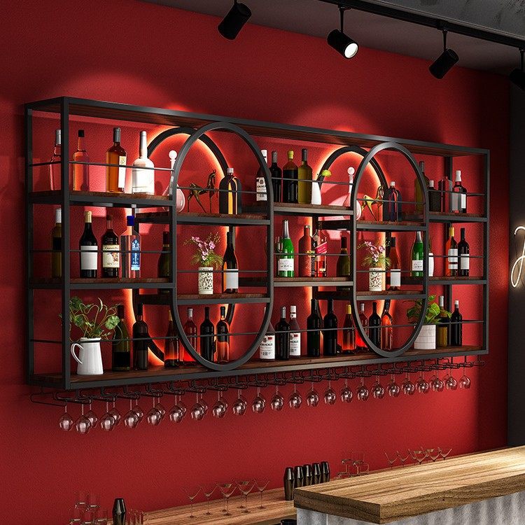 客厅酒吧餐厅装饰挂墙红酒展示架吧台酒架铁艺壁挂式酒柜置物架子,商业/办公家具,红酒架/柜,淘宝优惠券,粉丝福利购,淘宝优惠卷