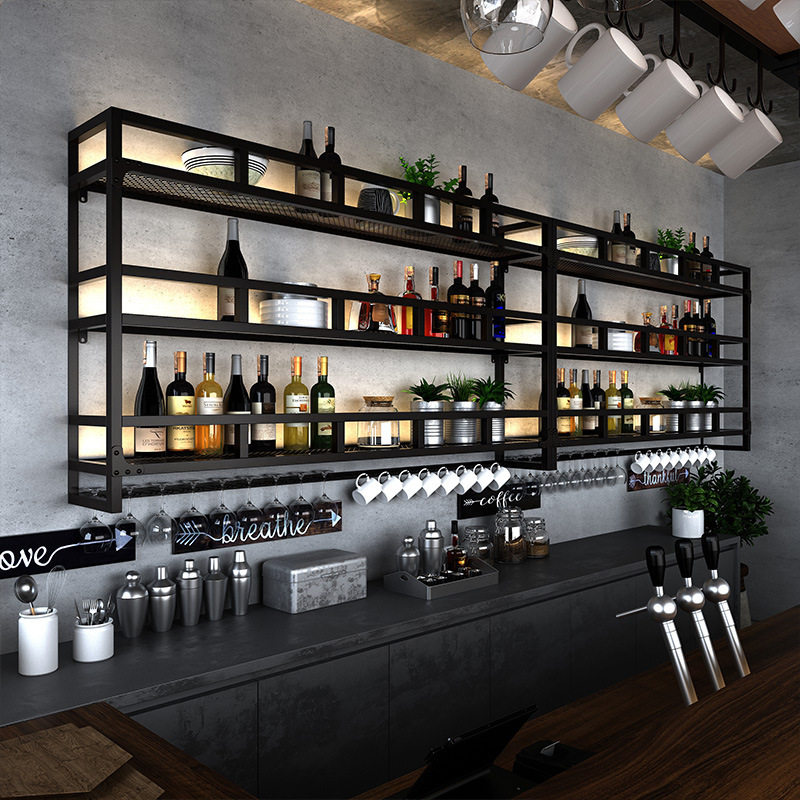 意式铁艺壁挂夜店展示柜餐厅装饰酒柜酒吧酒架创意简约墙上红酒柜,商业/办公家具,红酒架/柜,淘宝优惠券,粉丝福利购,淘宝优惠卷