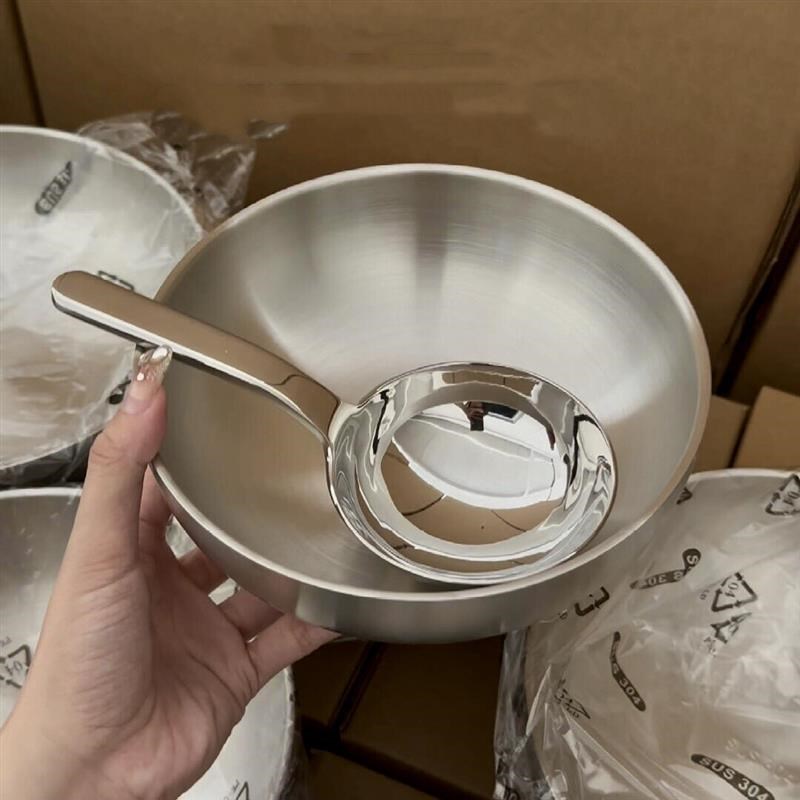 吃螺蛳粉大头勺304不锈u钢短柄短把韩式汤勺家用勺子盛汤个人自用