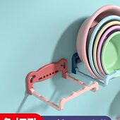 卫生间厕所盆收纳沥水架可折叠脸盆架洗澡免打孔置物架壁挂浴室脚